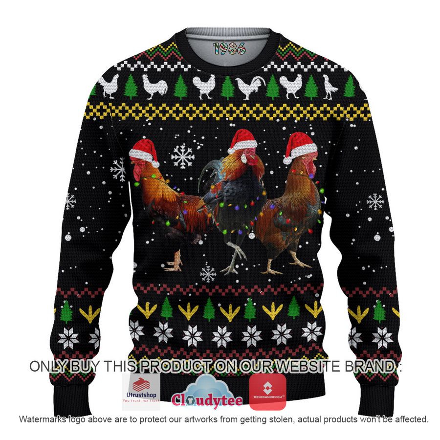 christmas roosters christmas all over printed shirt hoodie 1 40185
