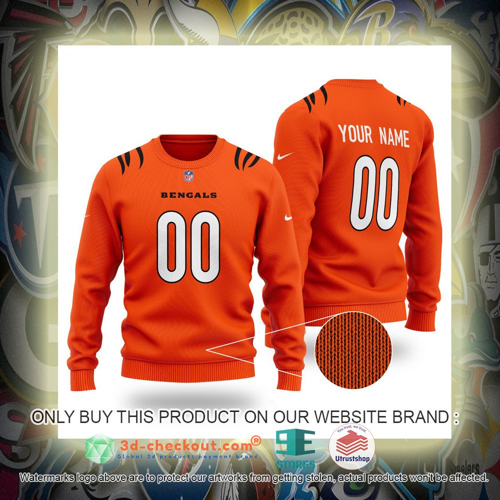 cincinnati bengals nfl personalized orange ugly christmas sweater 1 41981