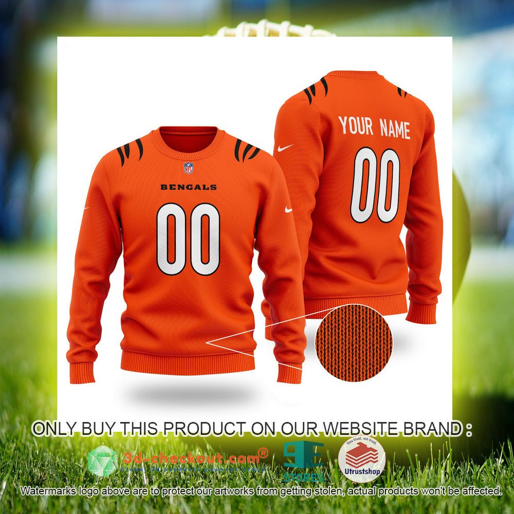 cincinnati bengals nfl personalized orange ugly christmas sweater 2 56462