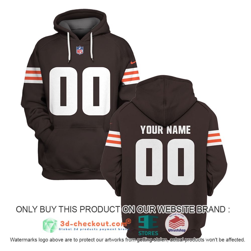 cleveland browns nfl personalized brown 3d shirt hoodie 1 68951