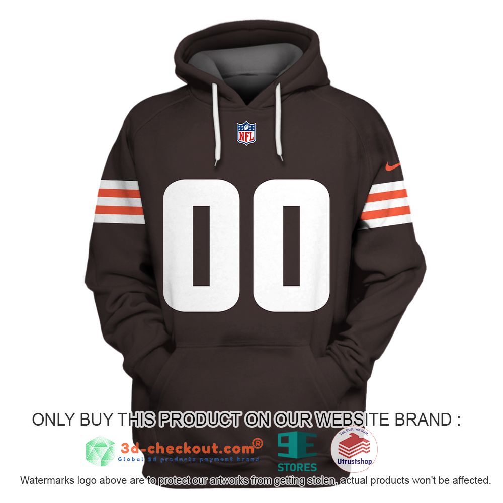 cleveland browns nfl personalized brown 3d shirt hoodie 2 51531