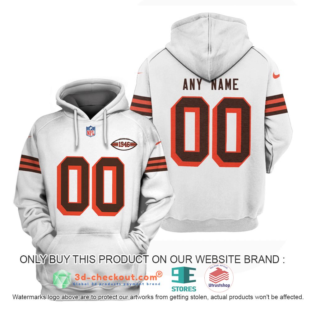 cleveland browns nflpersonalized white 3d shirt hoodie 1 57607