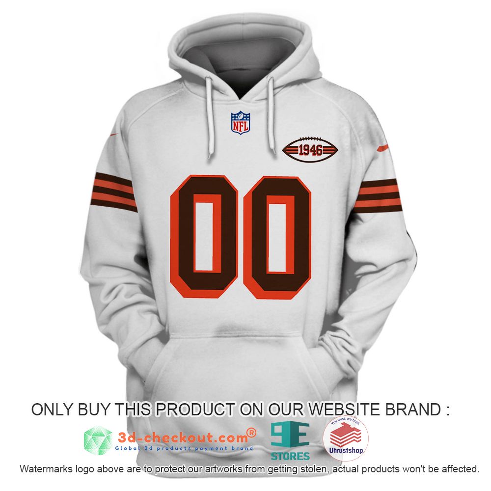 cleveland browns nflpersonalized white 3d shirt hoodie 2 79701
