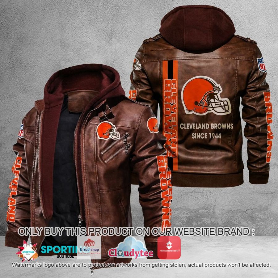 cleveland browns since 1944 nfl leather jacket 2 52305