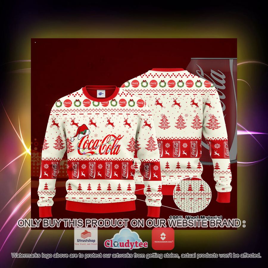 coca cola santa hat christmas ugly christmas sweater 3 56727