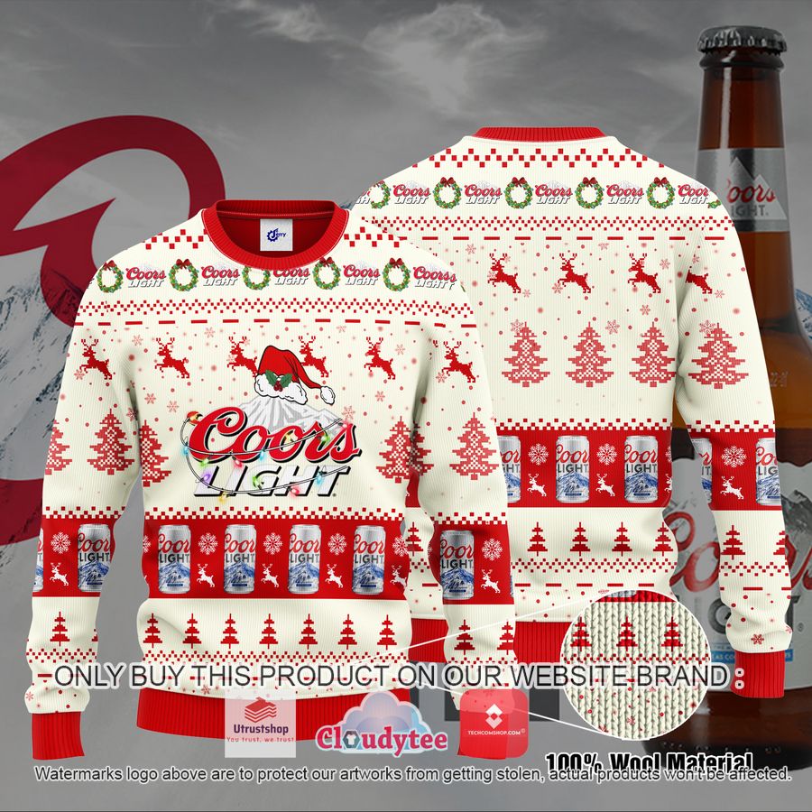 coors light santa hat christmas ugly christmas sweater 2 72619