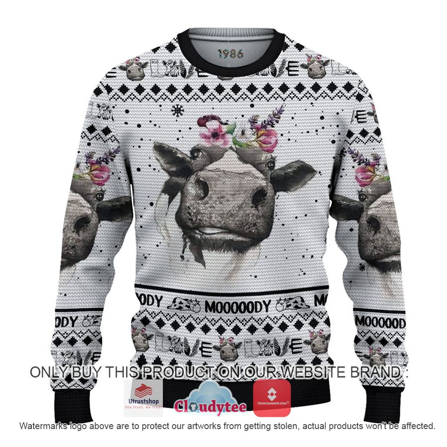 cow flowers christmas all over printed shirt hoodie 1 85497