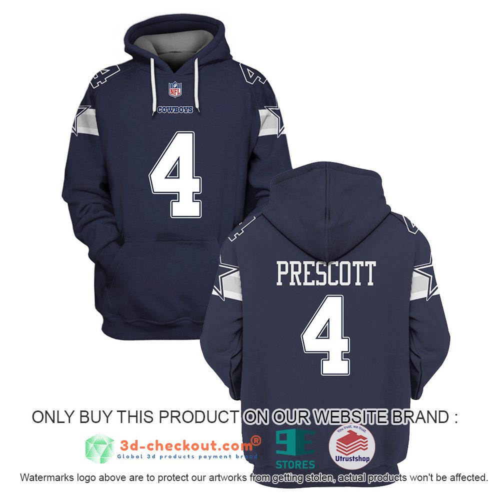 dallas cowboys nfl dak prescott 3d shirt hoodie 2 69073