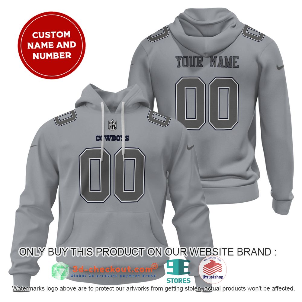 dallas cowboys nfl personalized grey 3d shirt hoodie 2 72963