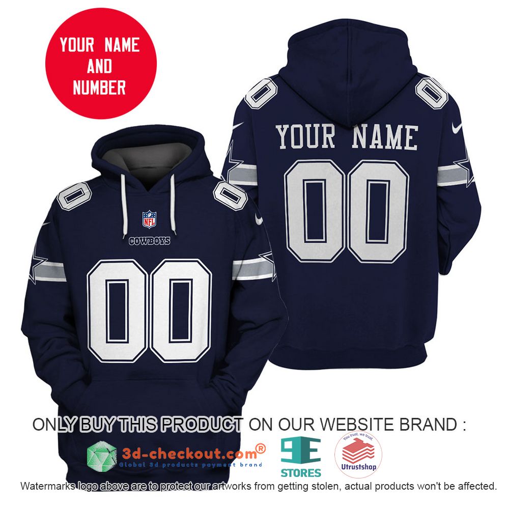 dallas cowboys nfl personalized navy 3d shirt hoodie 2 64004