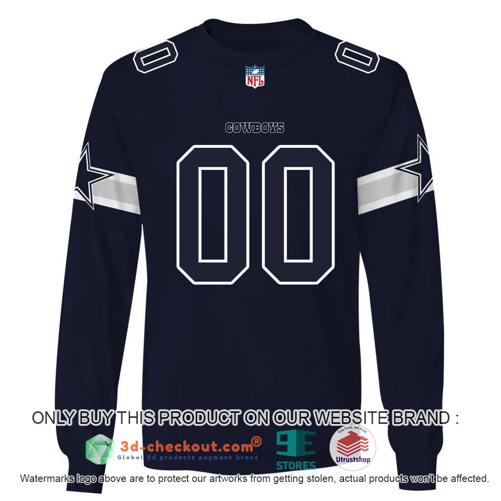 dallas cowboys nfl personalized navy color 3d shirt hoodie 1 2337