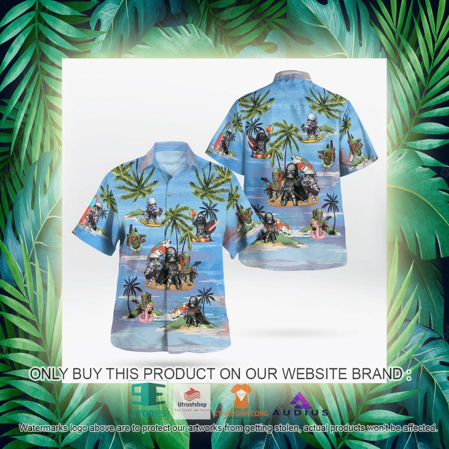 darth vader boba fett stormtrooper summer time blue hawaii shirt shorts 14 83758