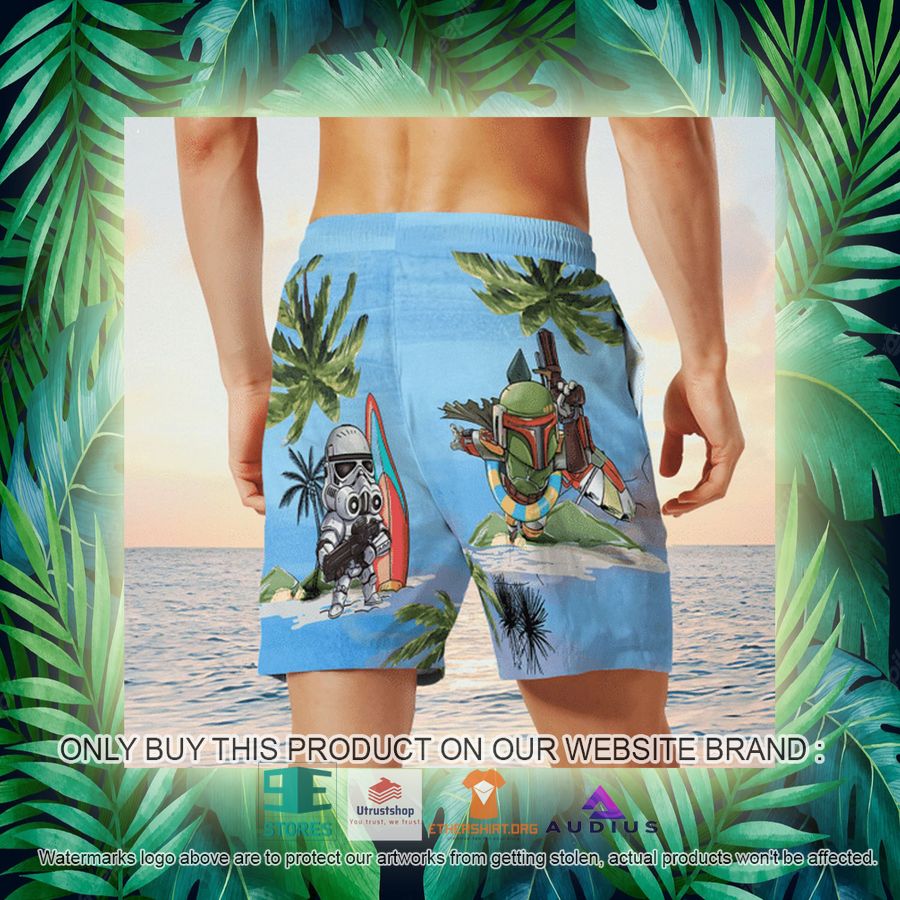 darth vader boba fett stormtrooper summer time blue hawaii shirt shorts 18 93676