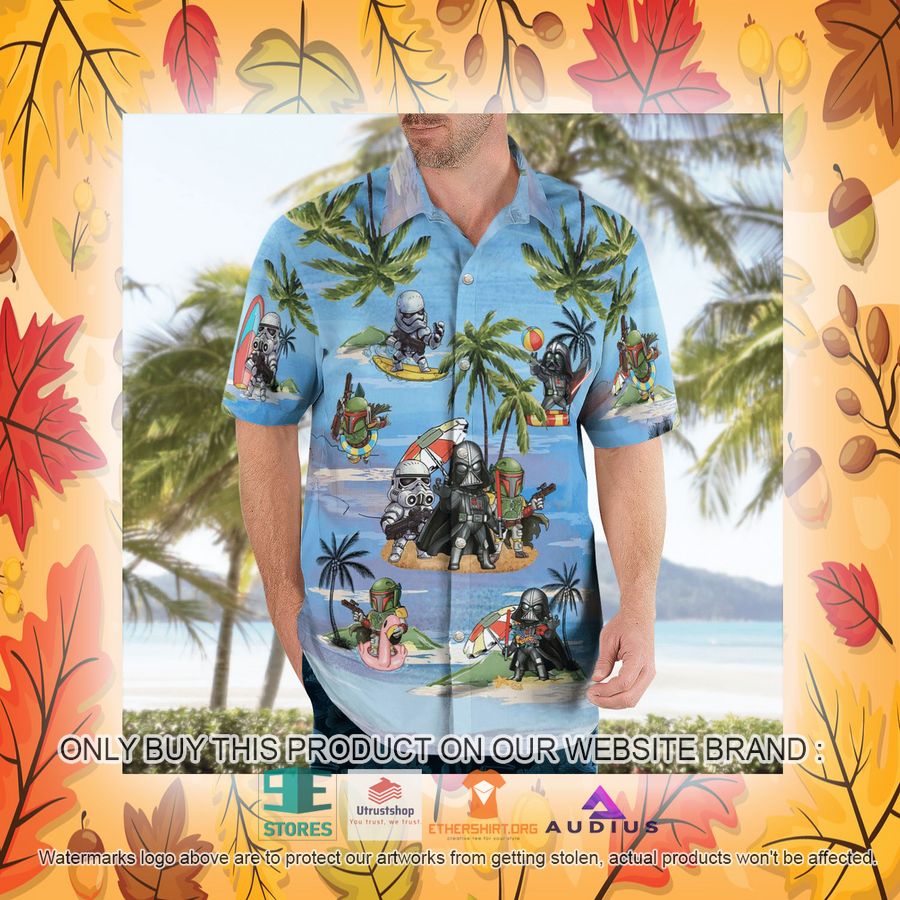 darth vader boba fett stormtrooper summer time blue hawaii shirt shorts 22 37289