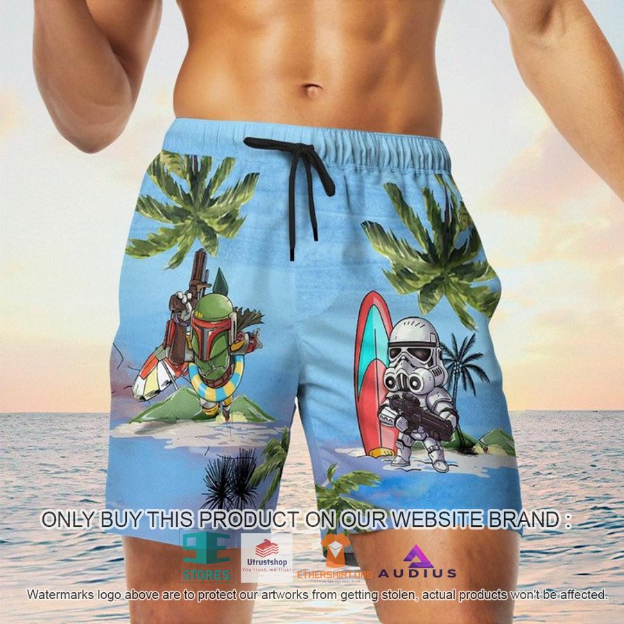 darth vader boba fett stormtrooper summer time blue hawaii shirt shorts 5 28105