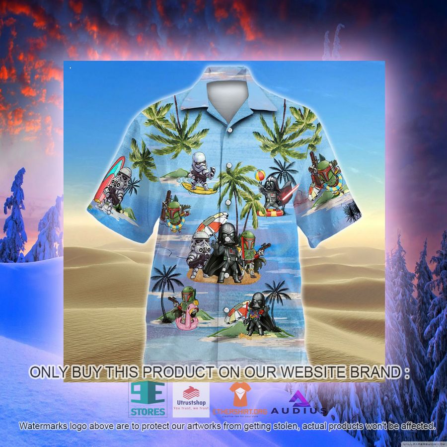 darth vader boba fett stormtrooper summer time blue hawaii shirt shorts 7 37074