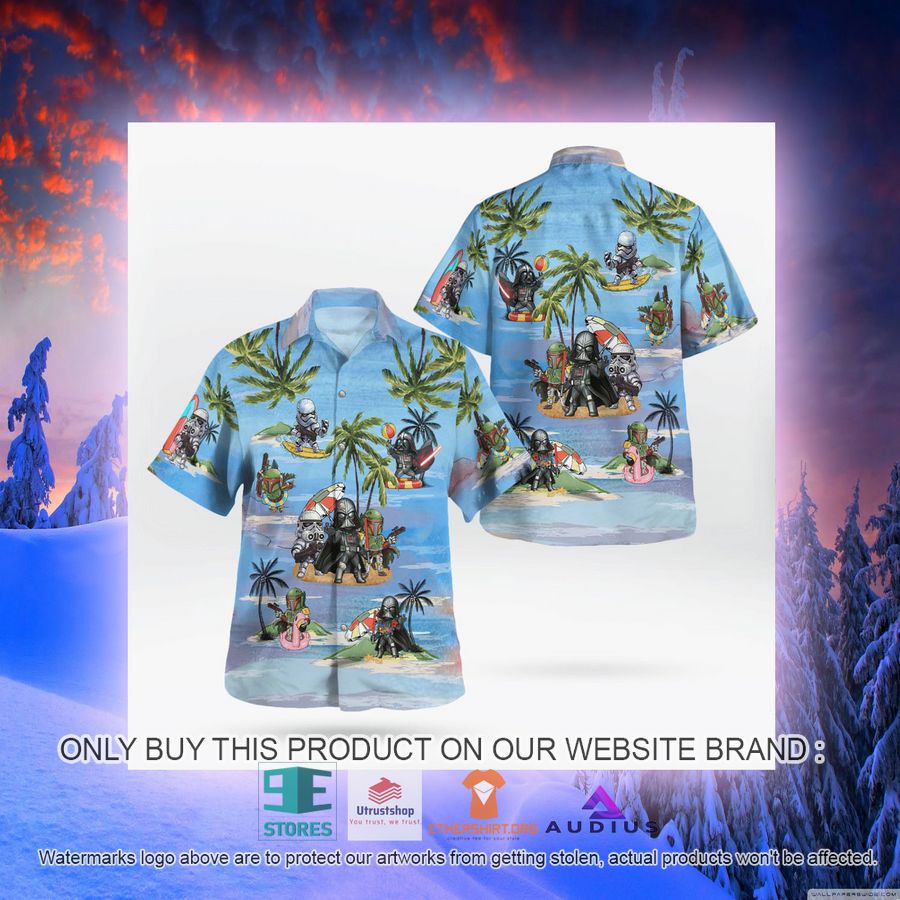 darth vader boba fett stormtrooper summer time blue hawaii shirt shorts 8 99901