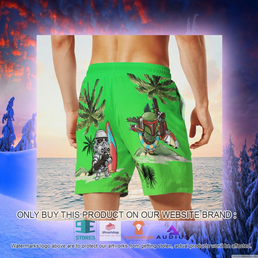 darth vader boba fett stormtrooper summer time green hawaii shirt shorts 12 36154
