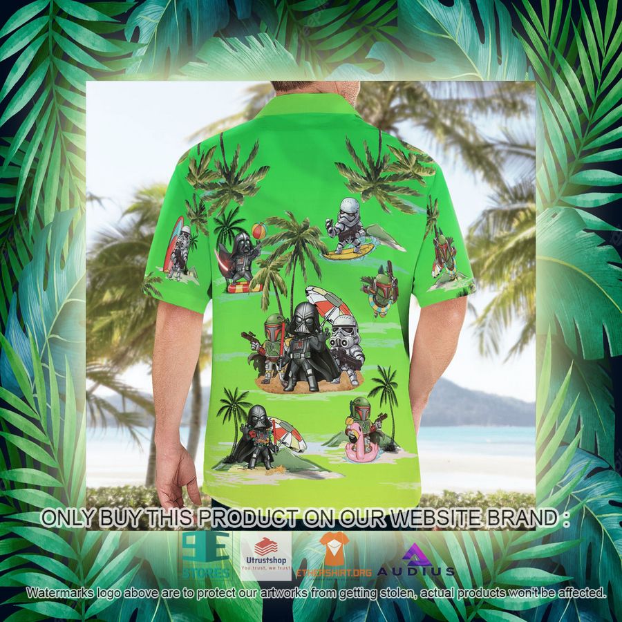 darth vader boba fett stormtrooper summer time green hawaii shirt shorts 15 51102
