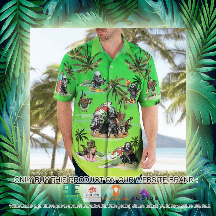 darth vader boba fett stormtrooper summer time green hawaii shirt shorts 16 16415