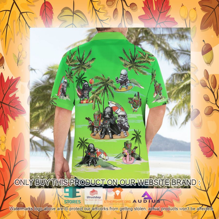 darth vader boba fett stormtrooper summer time green hawaii shirt shorts 21 4233