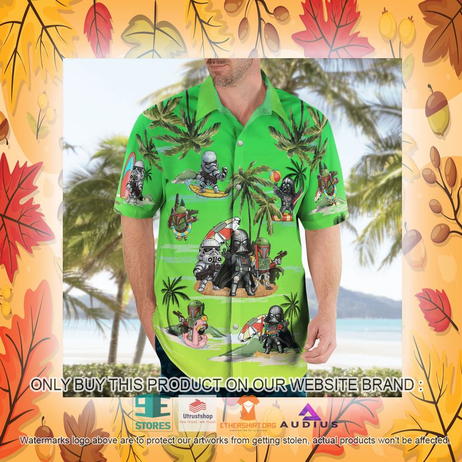 darth vader boba fett stormtrooper summer time green hawaii shirt shorts 22 78239