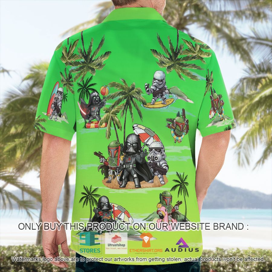 darth vader boba fett stormtrooper summer time green hawaii shirt shorts 3 76360