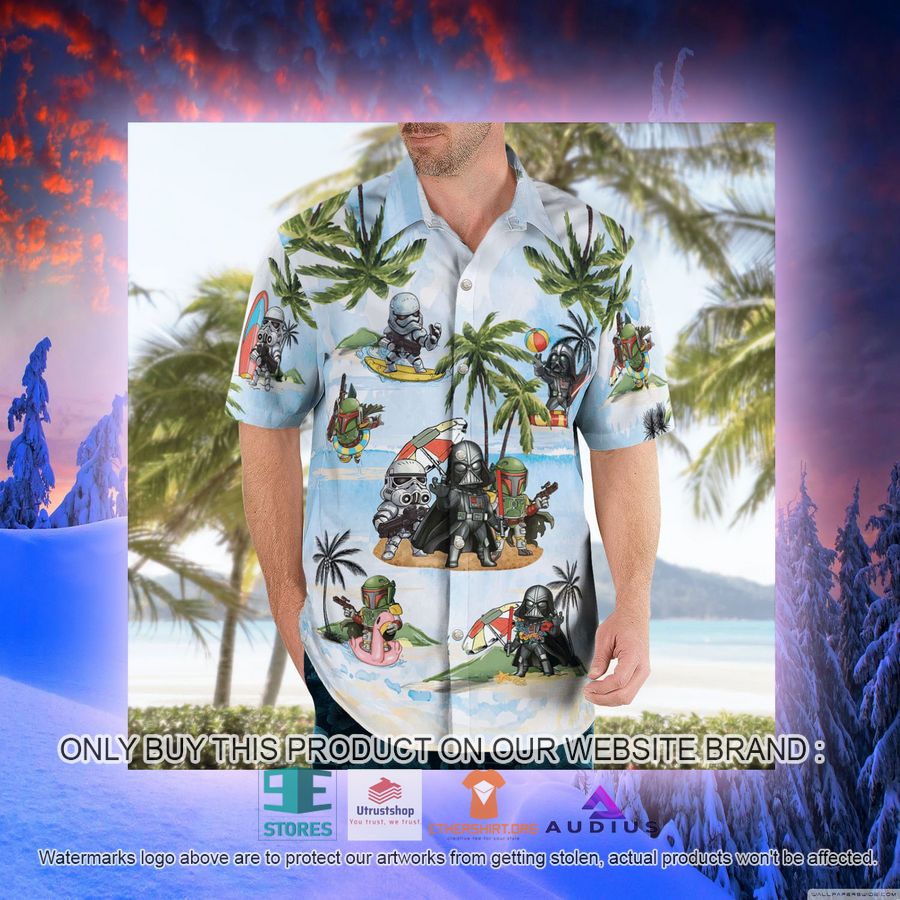 darth vader boba fett stormtrooper summer time light blue hawaii shirt shorts 10 13468