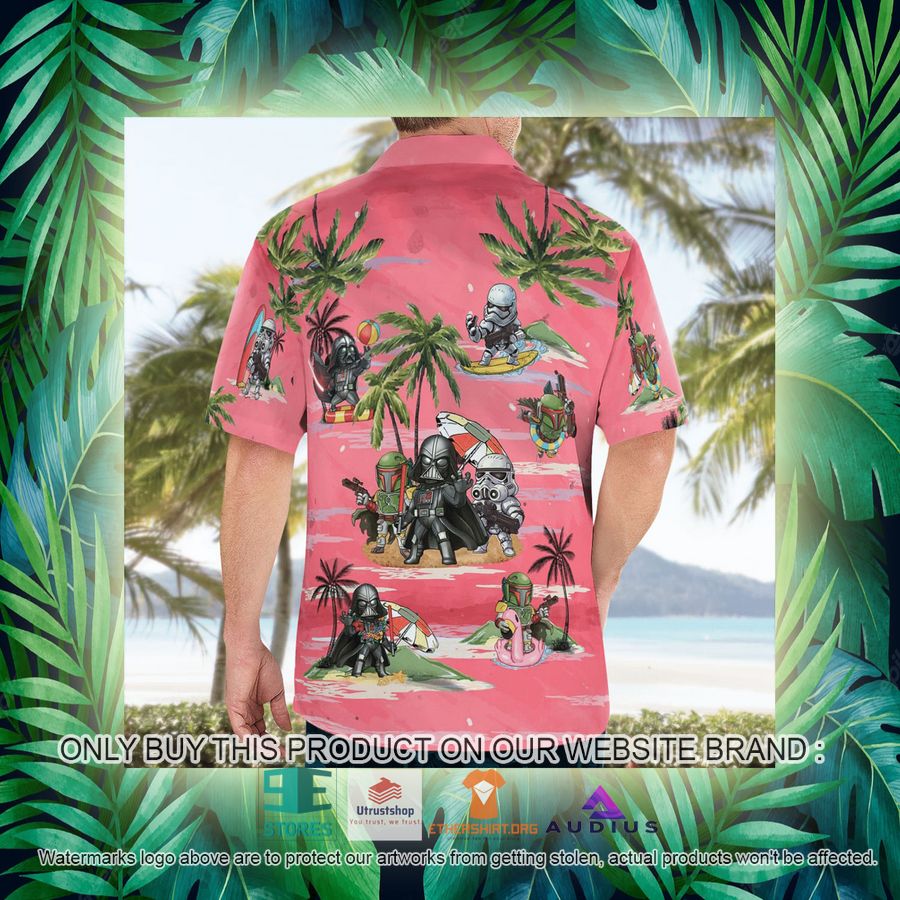 darth vader boba fett stormtrooper summer time pink hawaii shirt shorts 15 6773