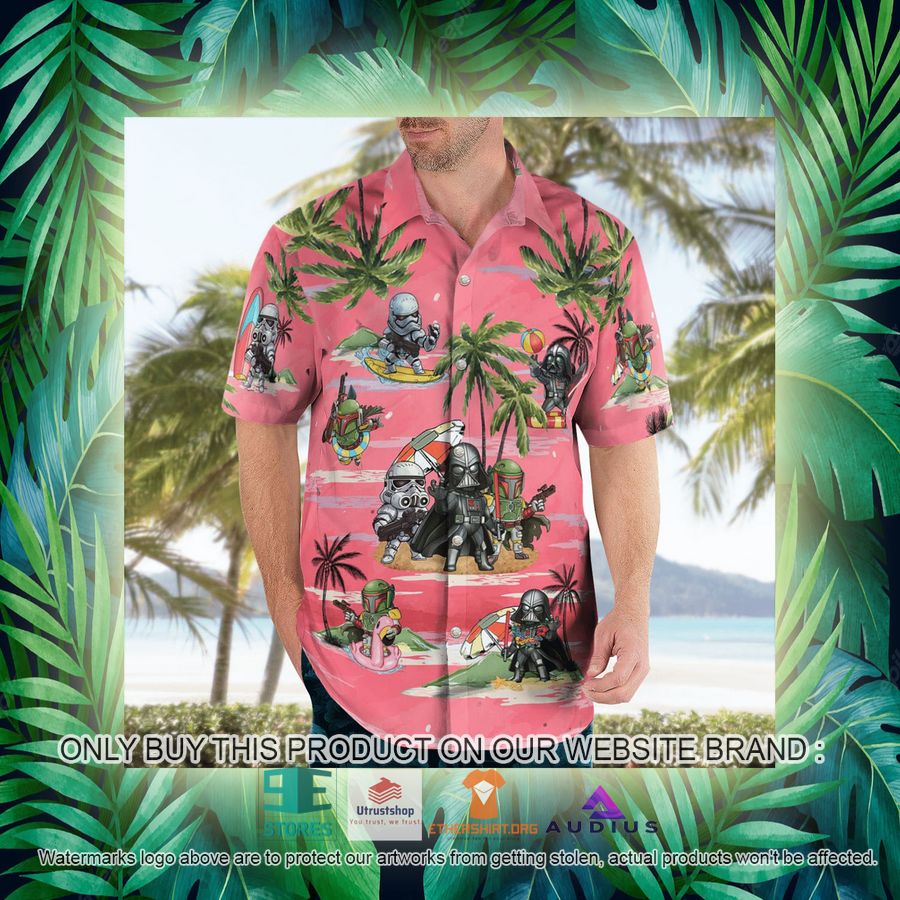 darth vader boba fett stormtrooper summer time pink hawaii shirt shorts 16 39248