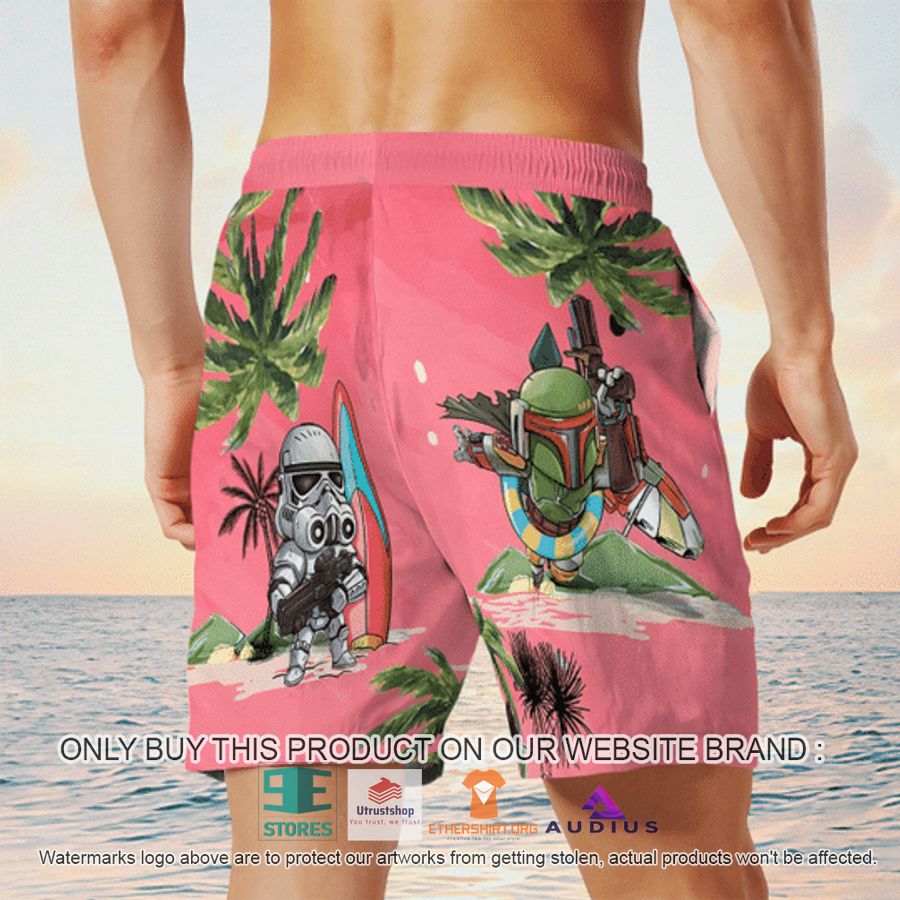 darth vader boba fett stormtrooper summer time pink hawaii shirt shorts 6 2502