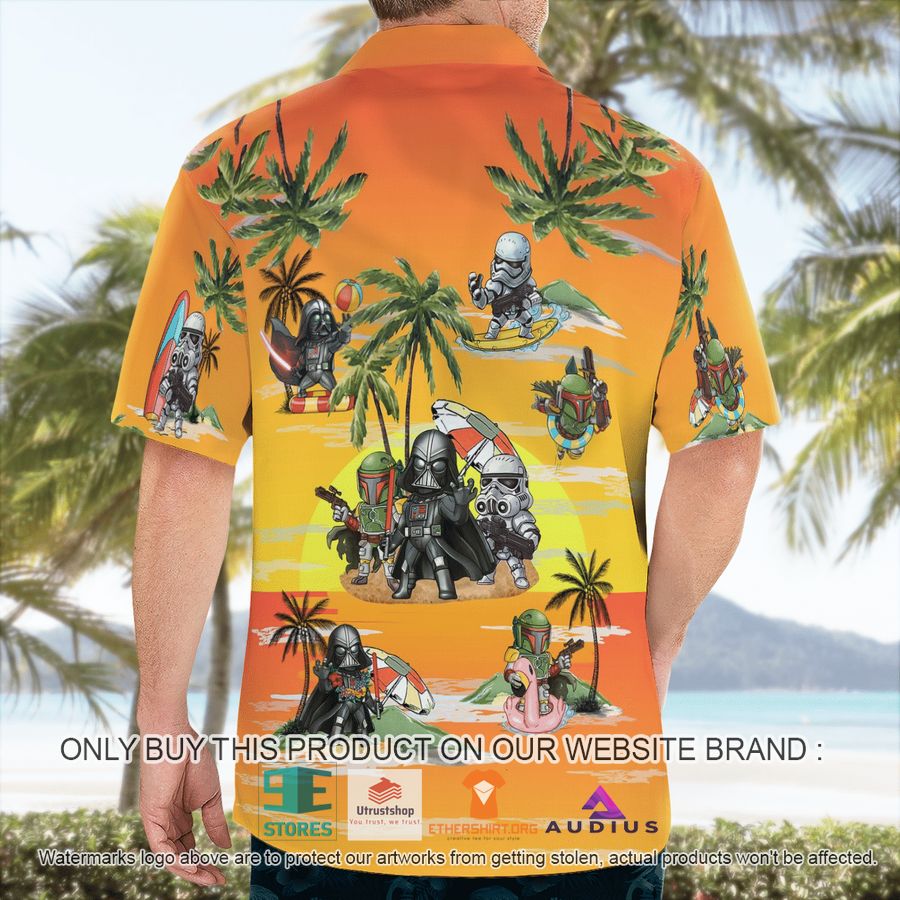 darth vader boba fett stormtrooper summer time sunset yellow hawaii shirt shorts 3 90824