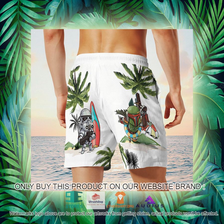 darth vader boba fett stormtrooper summer time white hawaii shirt shorts 18 36087