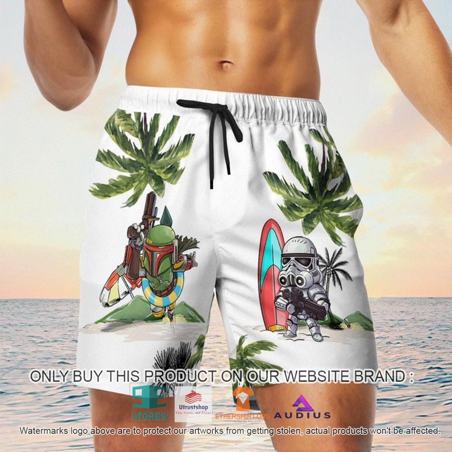 darth vader boba fett stormtrooper summer time white hawaii shirt shorts 5 52961