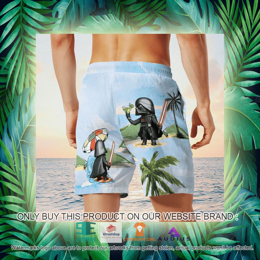 darth vader summer time light blue hawaii shirt shorts 18 69107