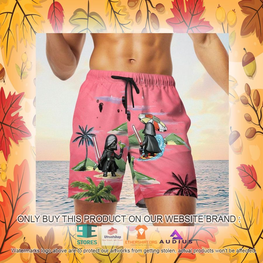 darth vader summer time pink hawaii shirt shorts 23 31018