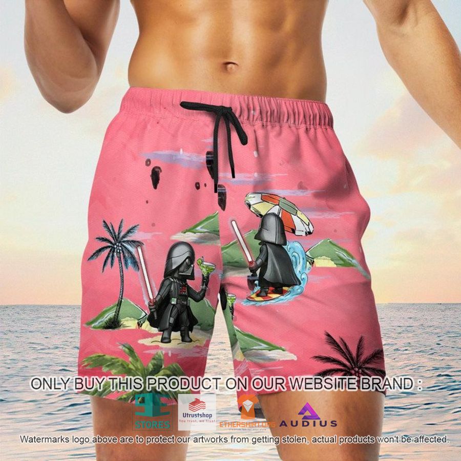 darth vader summer time pink hawaii shirt shorts 5 42900