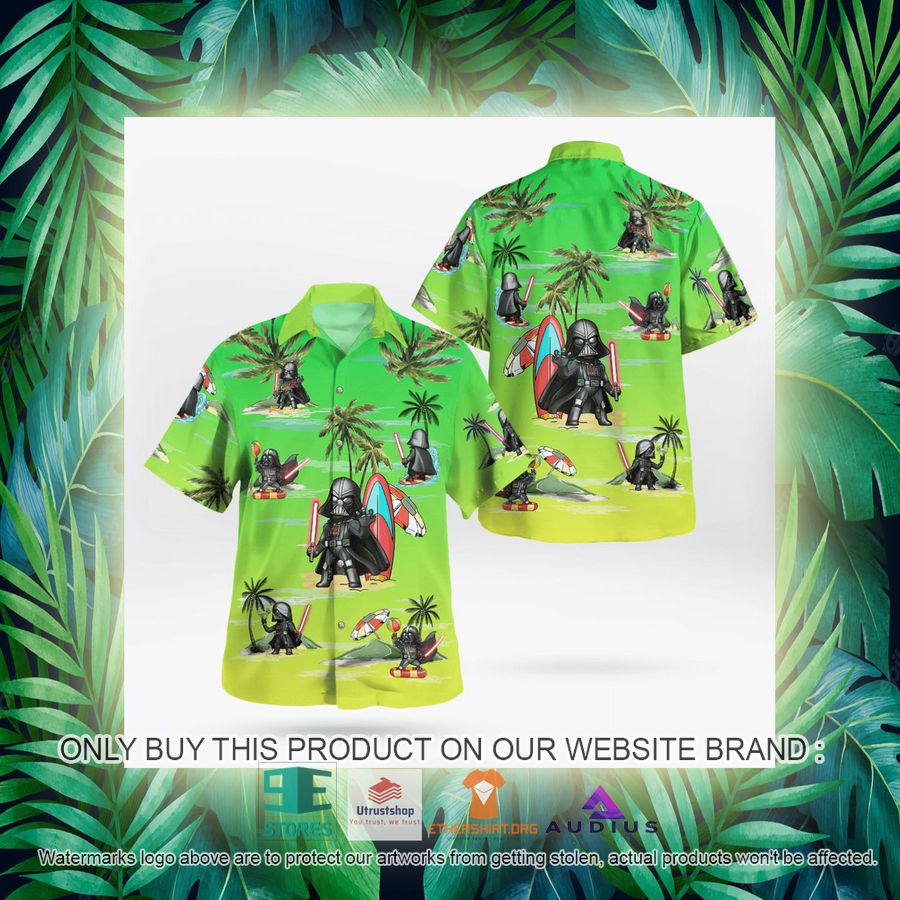 darth vader summer time sunset green hawaii shirt shorts 14 35309