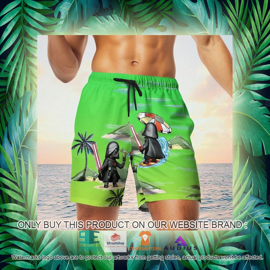 darth vader summer time sunset green hawaii shirt shorts 17 90675