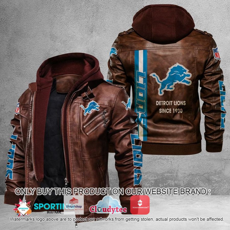 detroit lions since 1930 nfl leather jacket 2 27698