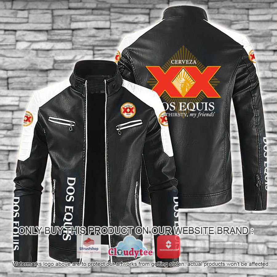 dos equis block leather jacket 1 21802