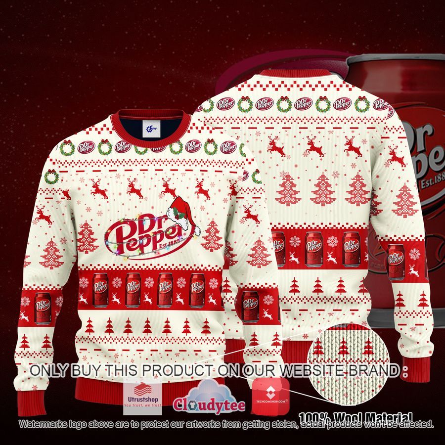dr pepper santa hat christmas ugly christmas sweater 2 42345