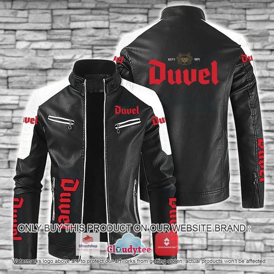 duvel beer block leather jacket 1 11014
