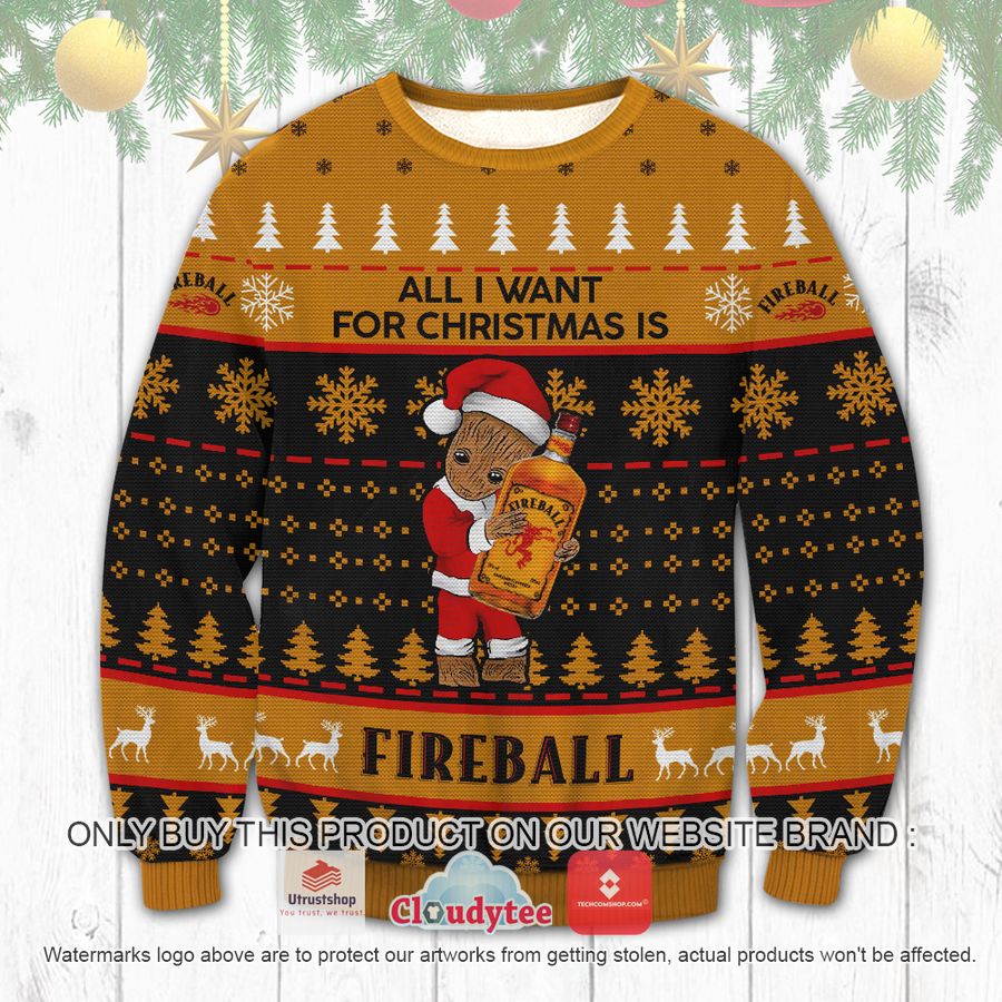 fireball groot christmas ugly sweater 2 95184