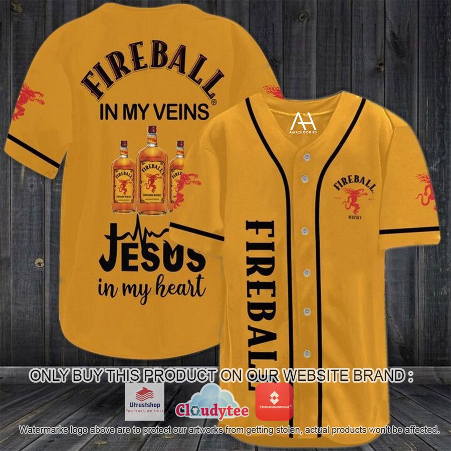 fireball whisky golden baseball jersey 1 20015