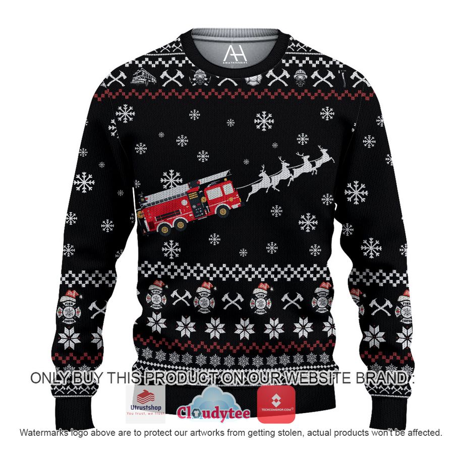 firetruck christmas all over printed shirt hoodie 1 34823
