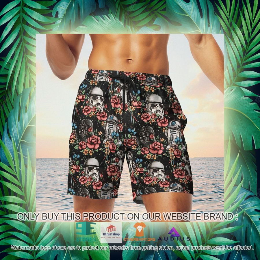 floral darth vader stormtrooper r2d2 hawaii shirt shorts 17 62791