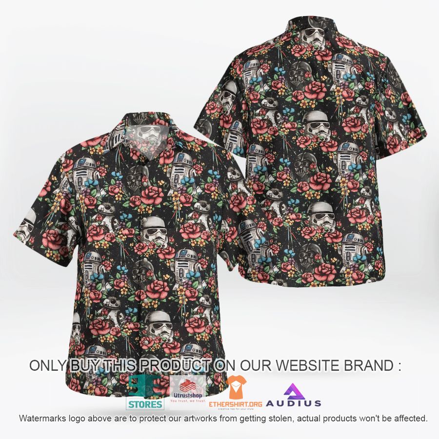 floral darth vader stormtrooper r2d2 hawaii shirt shorts 2 51218