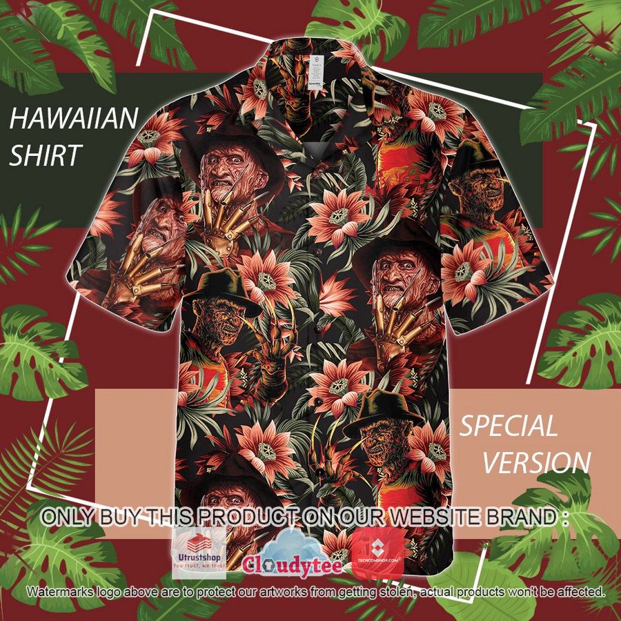 freddy krueger flowers hawaiian shirt 1 73640