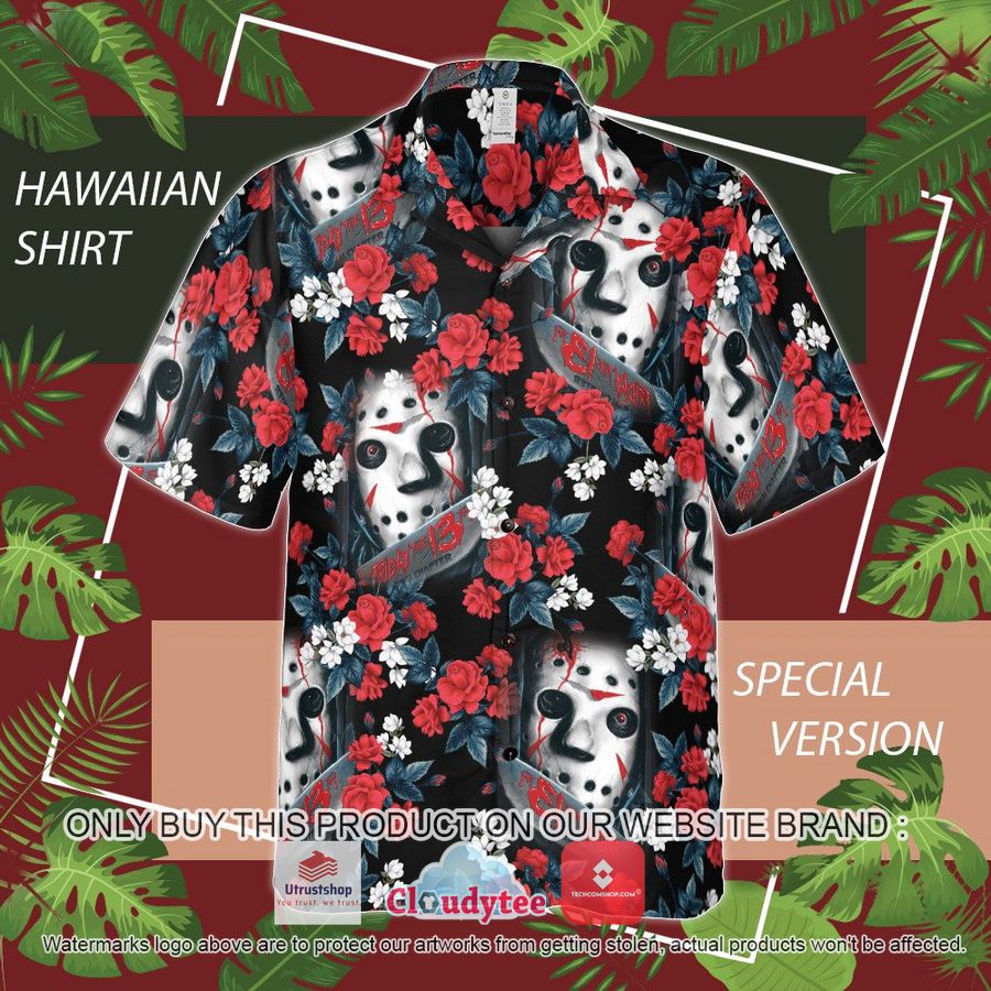 friday the 13th jason voorhees flowers hawaiian shirt 1 44630